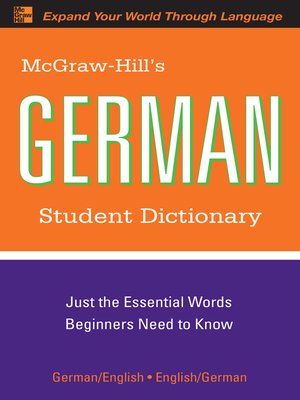 cover image of McGraw-Hill's German Student Dictionary